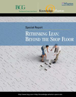The cover of the PDF of 101109_SS_Rethinking_Lean Special Report
