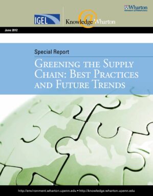 The cover of the PDF of 2012-06-01-IGEL-Supply-Chain-Sustainability-LR Special Report