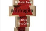 The image is a book cover for "Antifragile: Things That Gain from Disorder" by Nassim Nicholas Taleb. It features a red arrow and stacked boxes.