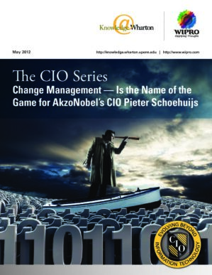 The cover of the PDF of The CIO Series: Change Management – Is the Name of the Game for AkzoNobel’s CIO Pieter Schoehuijs Special Report