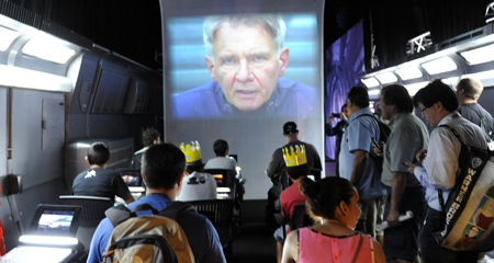 The cadet training room in the Ender's Game Experience. Photo by Kendall Whitehouse.