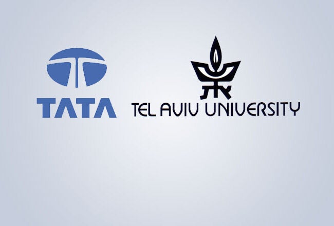 Logos of Tata and Tel Aviv University side by side, likely representing a partnership or collaboration.