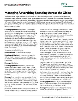 The cover of the PDF of Managing Advertising Spending Across the Globe Special Report