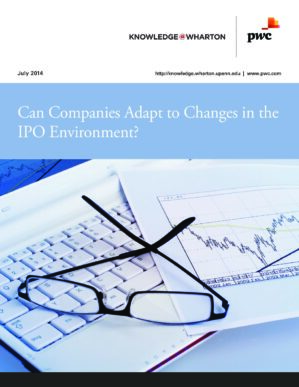 The cover of the PDF of Can Companies Adapt to Changes in the IPO Environment? Special Report