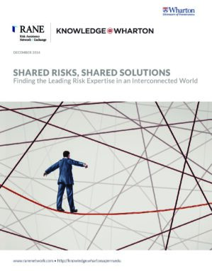 The cover of the PDF of Shared Risks, Shared Solutions: Finding the Leading Risk Expertise in an Interconnected World Special Report