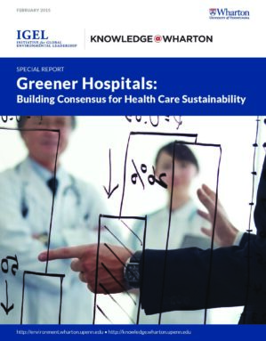 The cover of the PDF of Greener Hospitals Special Report