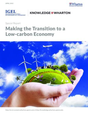 The cover of the PDF of Making the Transition to a Low-carbon Economy Special Report
