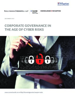 The cover of the PDF of Corporate Governance in the Age of Cyber Risks Special Report