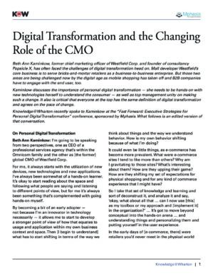 The cover of the PDF of Digital Transformation and the Changing Role of the CMO Special Report