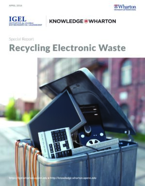 The cover of the PDF of Recycling Electronic Waste Special Report