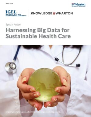 The cover of the PDF of Harnessing Big Data for Sustainable Health Care Special Report