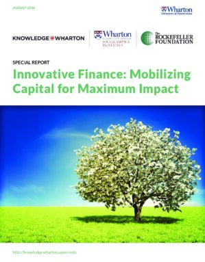 The cover of the PDF of 2016-07-25-innovative-finance-report Special Report
