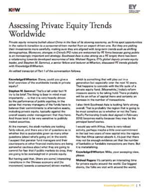 The cover of the PDF of Assessing Private Equity Trends Worldwide Special Report