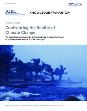 The cover of the PDF of Confronting the Reality of Climate Change Special Report