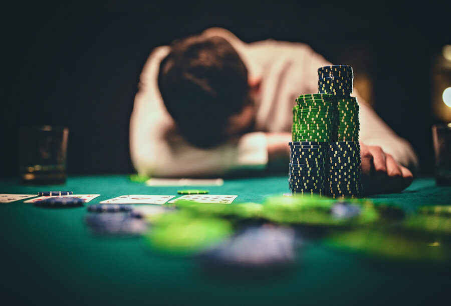 Man losing in a poker game
