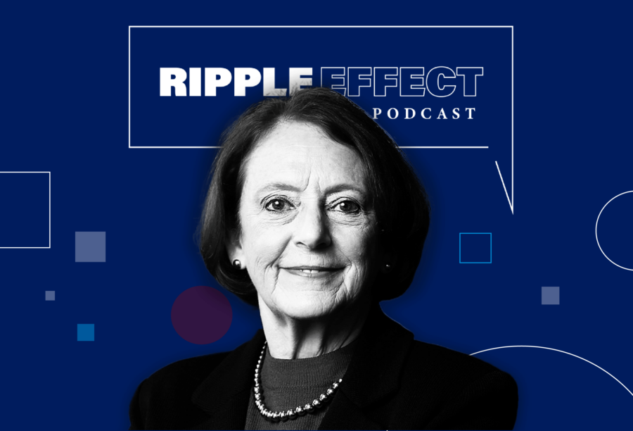 Headshot of Olivia Mitchell in front of Ripple Effect podcast logo for her episode on why financial literacy is important