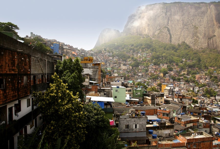 Landscape view of Rocinha favela in Rio de Janeiro