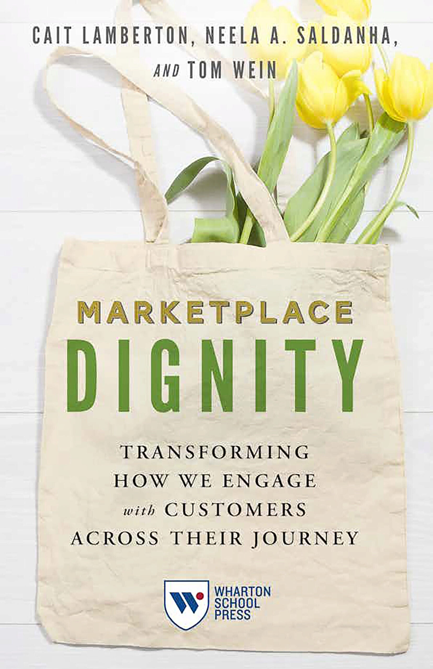 Book cover of "Marketplace Dignity" depicting flowers in a tote bag