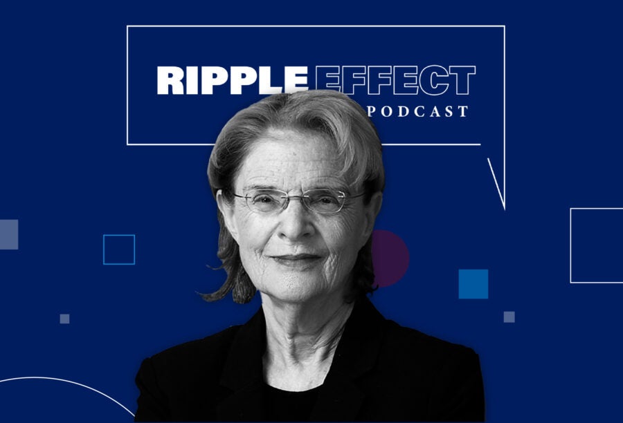 Headshot of Ben Keys in front of Ripple Effect podcast logo for his episode on inflation and the housing market