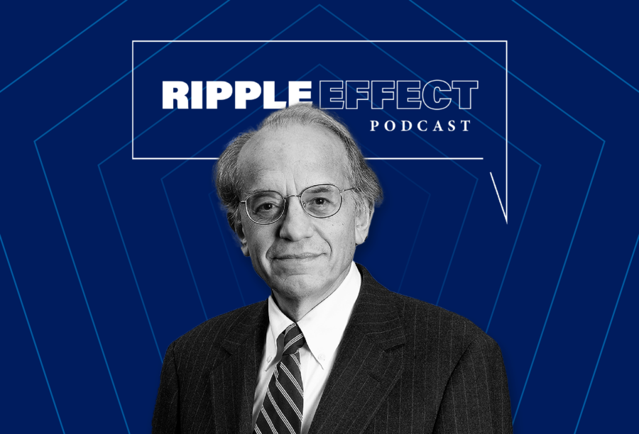 Headshot of Jeremy Siegel in front of Ripple Effect podcast logo