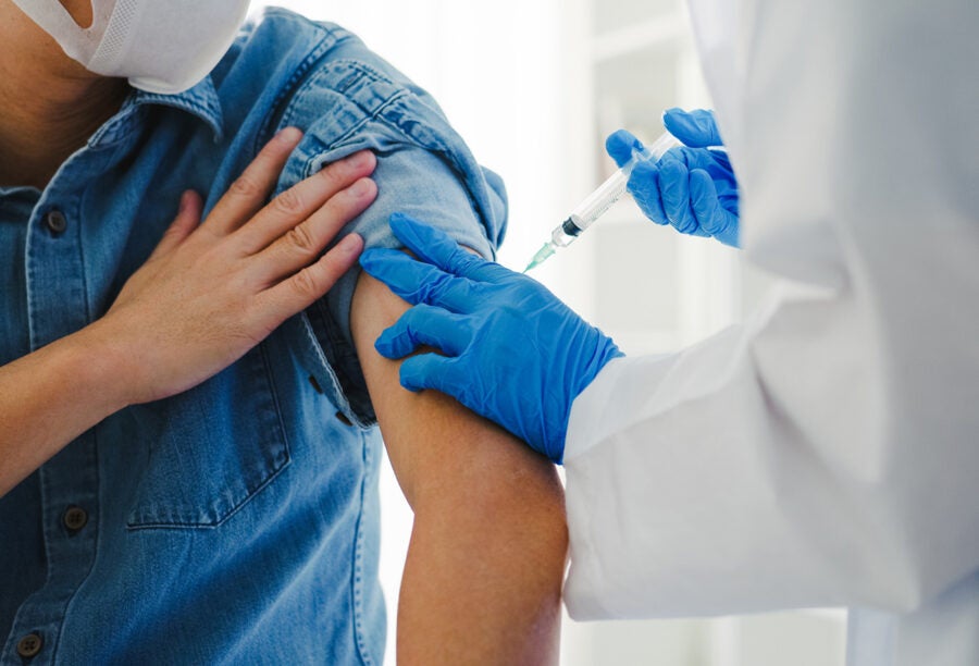 Patient receiving a COVID vaccination