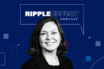 Headshot of Valentina Assenova in front of Ripple Effect podcast logo for her episode on mobile money platforms and financial inclusion