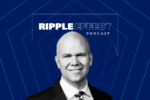 Headshot of Peter Conti Brown in front of Ripple Effect podcast logo