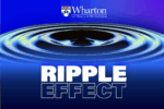 Blue and black ripple effect in water with 