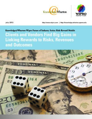 The cover of the PDF of Clients and Vendors Find Big Gains in Linking Rewards to Risks, Revenues and Outcomes Special Report