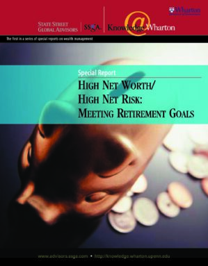 The cover of the PDF of High Net Worth/High Net Risk: Meeting Retirement Goals Special Report